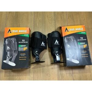 Active Ankle T2 Rigid Multi-Sport Ankle Brace Black Pair Small Support T2-S-BK